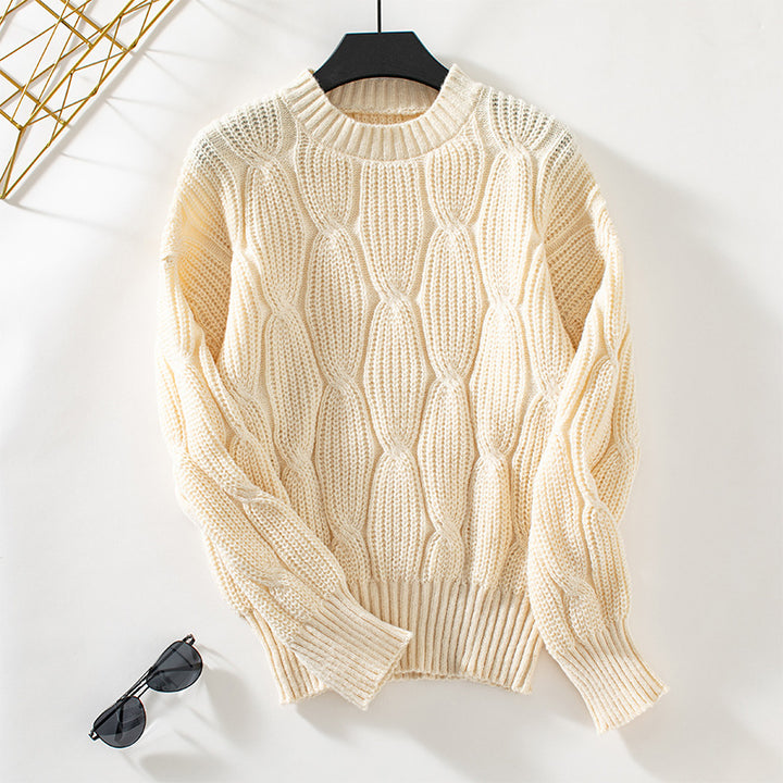 Knit sweater for women with decorative cable design and comfortable fit Lune London