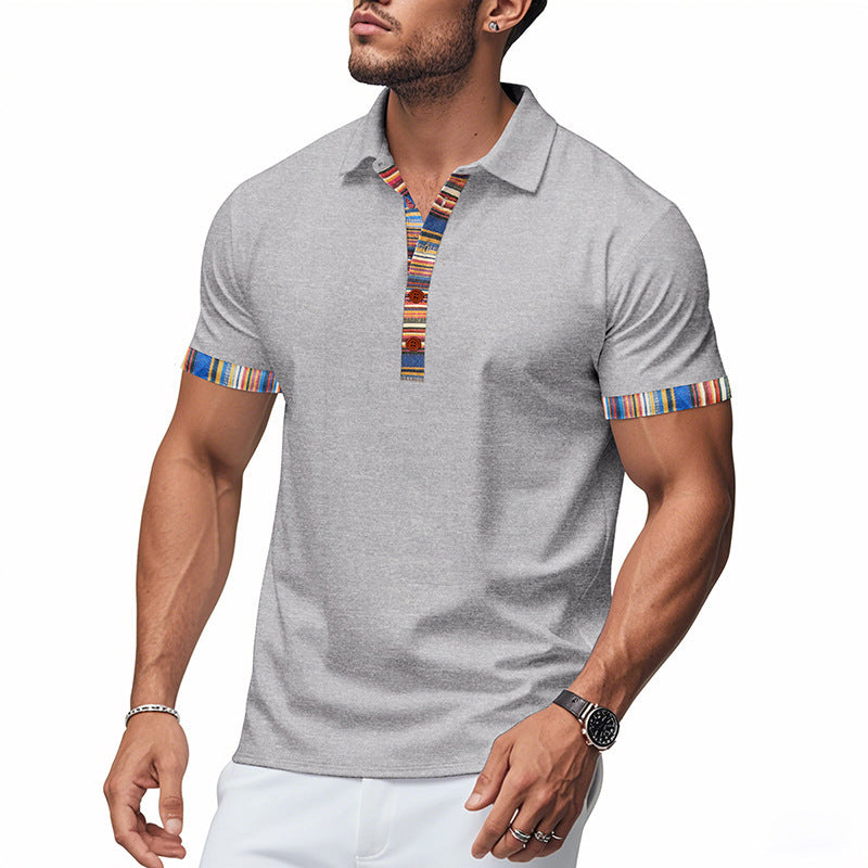 Men's Polo Shirt with colored collar and structured look Lune London