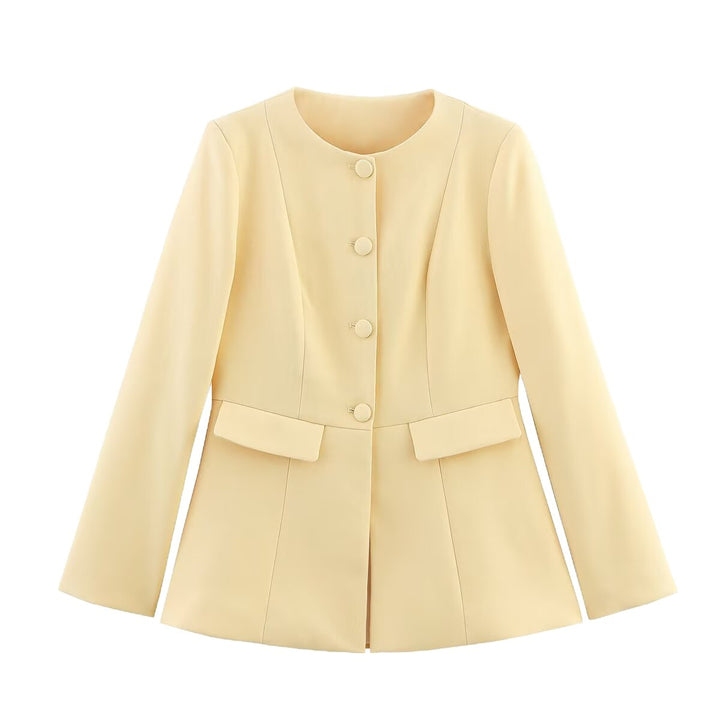 Elegant blazer jacket for ladies with decorative buttons and chic and stylish stitching