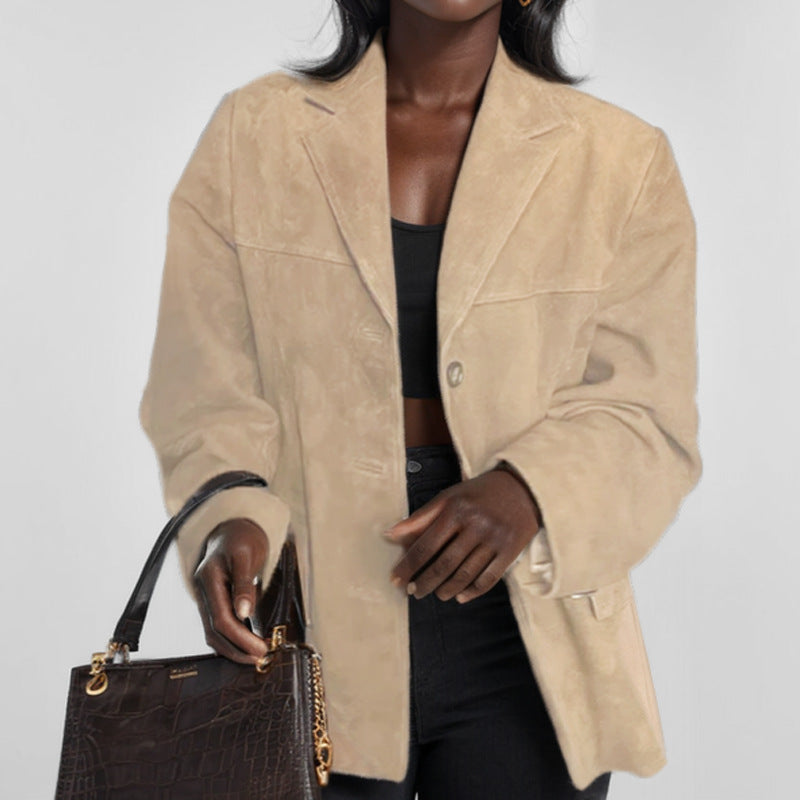 Lune London structured design leather blazer for women