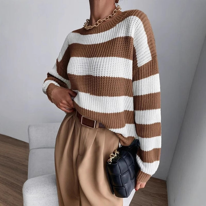 Casual knit sweater for women with a modern waffle pattern Lune London