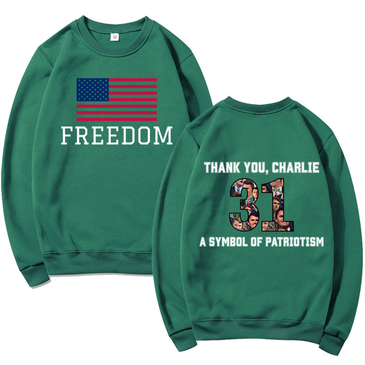 Sweatshirt pour femmes avec imprimé patriotique et matériau doux Chic & Stil
