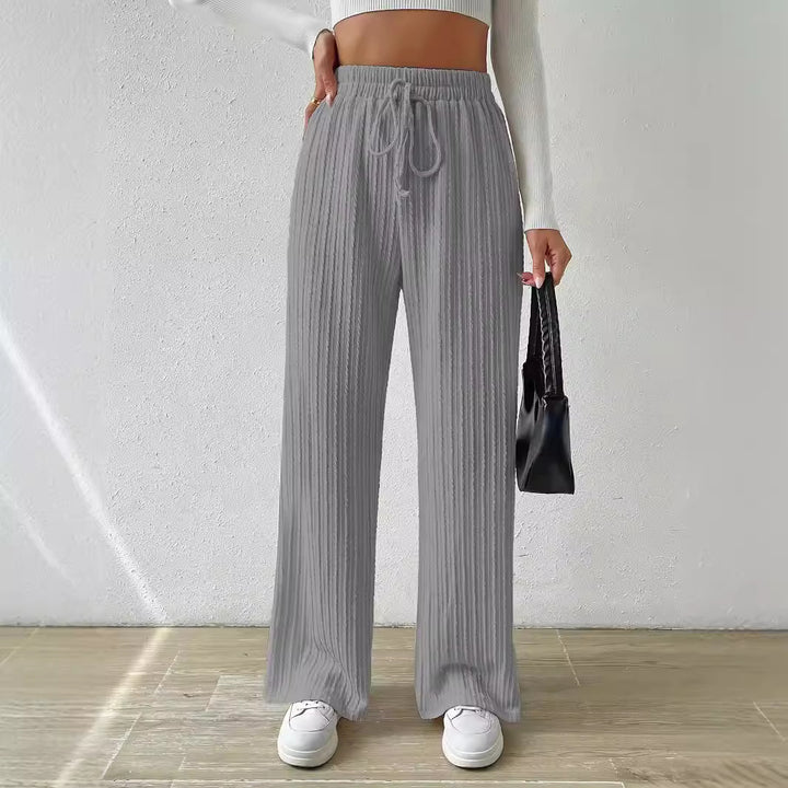 Wide palazzo pants for women with ribbed structure Lune London