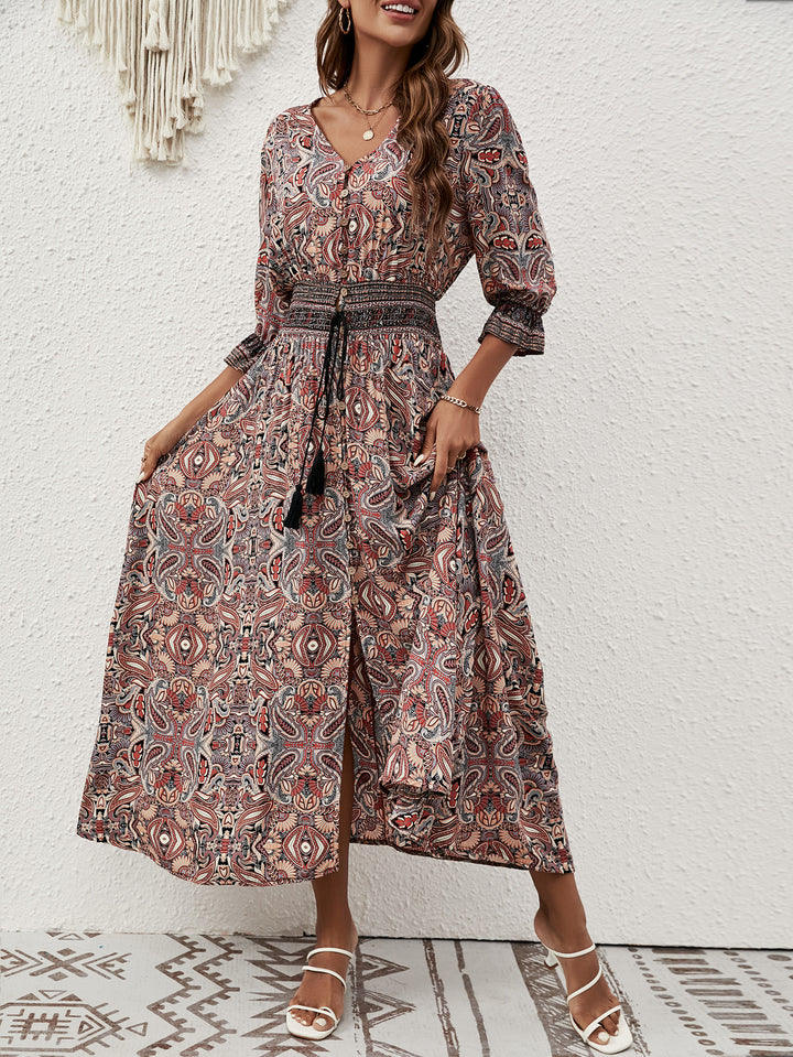 Bohemian long button maxi dress Lune London for women