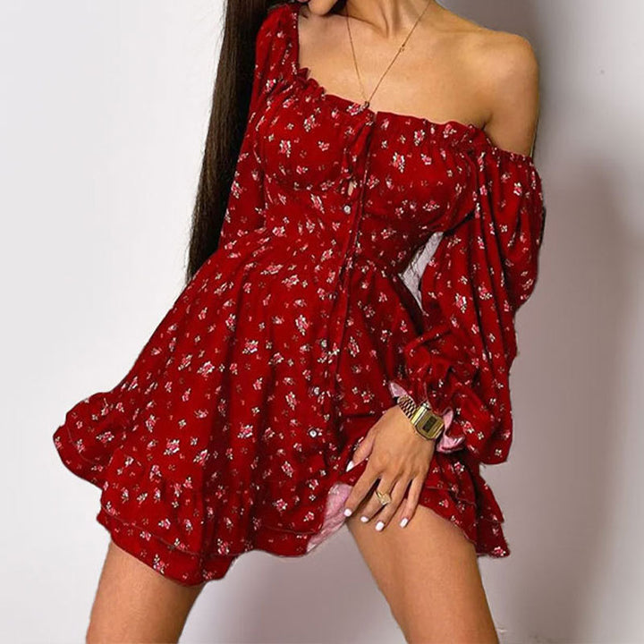 Robe femme décolletée avec motifs floraux et détails froncés Chic & Stil