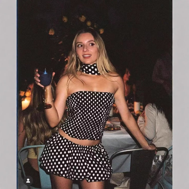 Dress for women with elastic waist and elegant tie straps Lune London