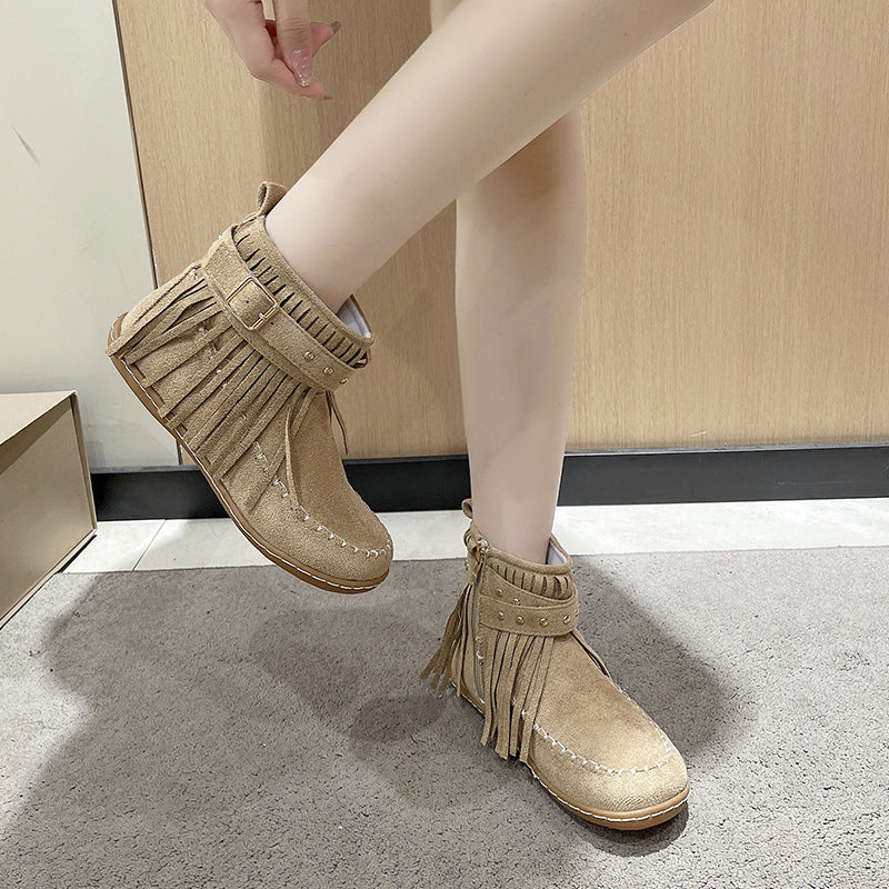 Fringed and studded boots for women Lune London