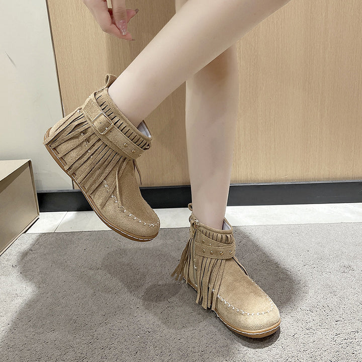 Fringed and studded boots for women Lune London