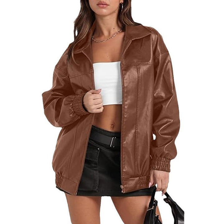 Ladies oversized casual jacket with elastic edges and convenient zipper Lune London