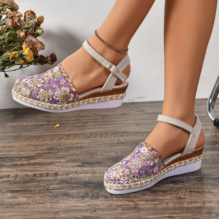 Dames espadrilles à brides chevilles en crochet Lune London