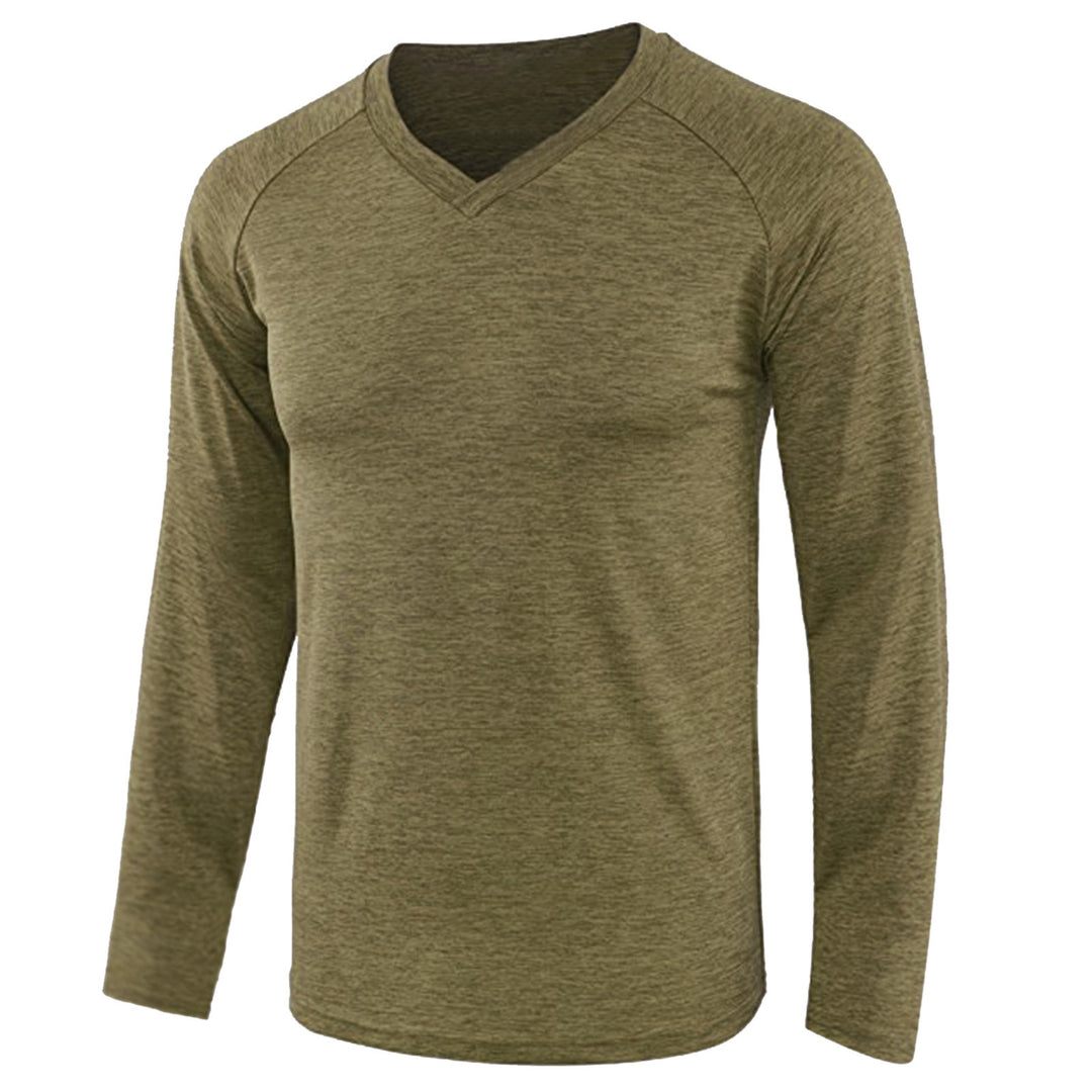 Long sleeve men's shirt with V-neck and breathable fabric technology Chic and Style