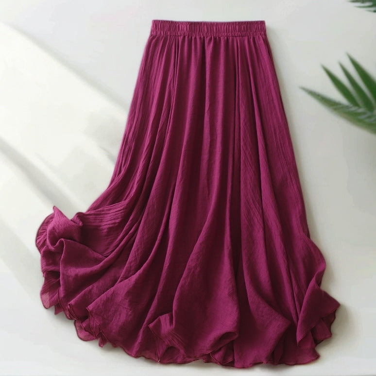 Women Long Flowing Maxi Skirt with Elastic Waist and Modern Cut Lune London