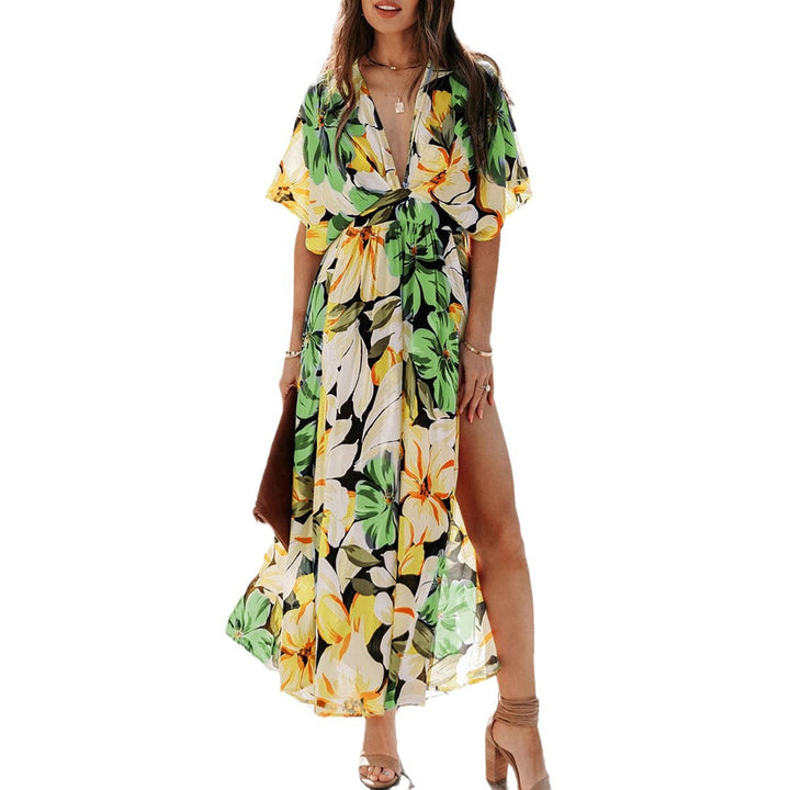 Floral wrap maxi dress for women Lune London