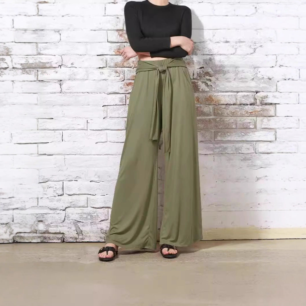 Women Comfortable and Stylish Wide Leg Pants with Waist Belt Lune London