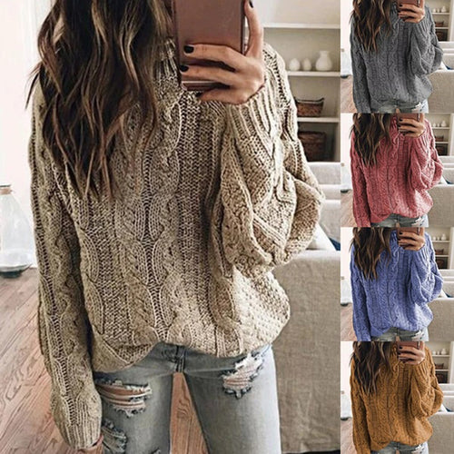Women Thick Knit Sweater with Trendy Cable Design Lune London