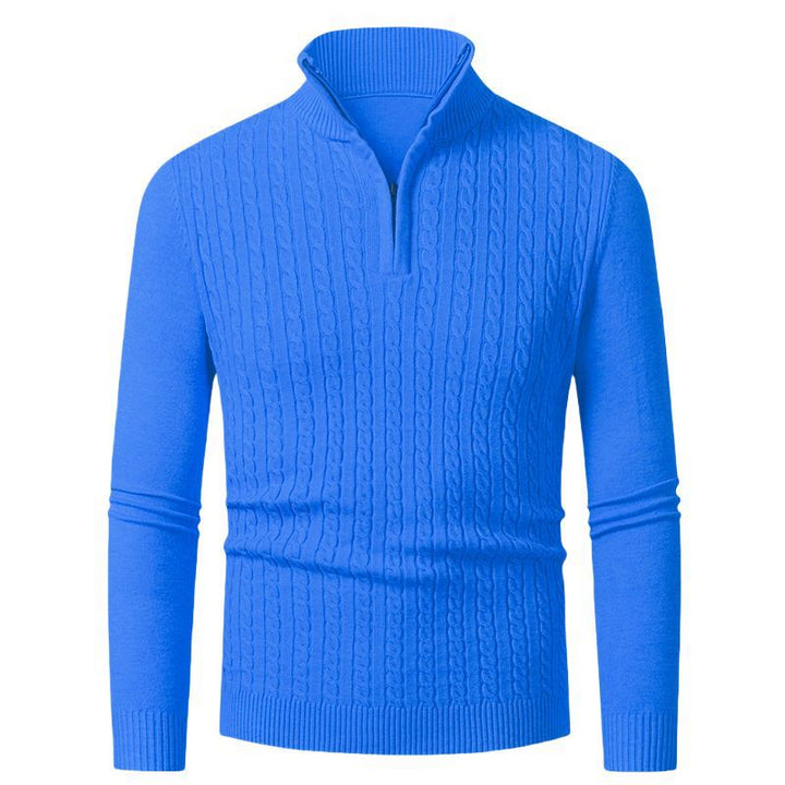 Women's knitted sweater with trendy cable knit pattern and turtleneck Lune London