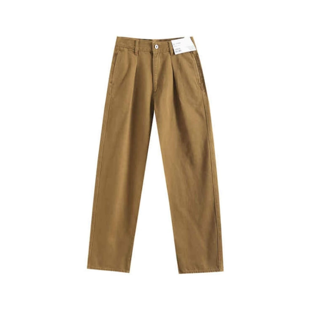 Pantalons chino larges pour femmes avec taille haute et poches pratiques Chic & Stil
