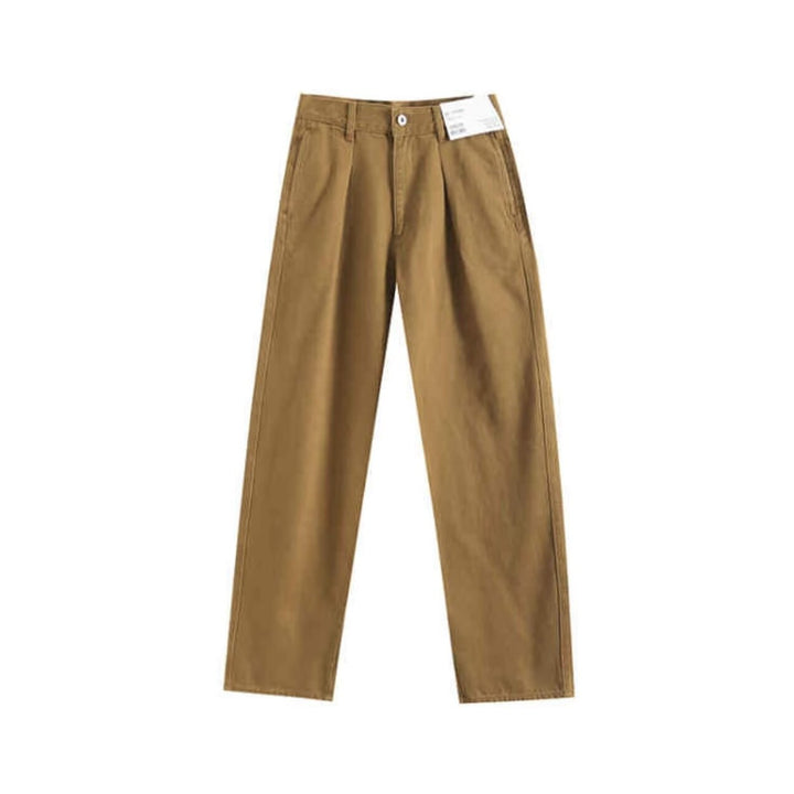 Pantalons chino larges pour femmes avec taille haute et poches pratiques Chic & Stil