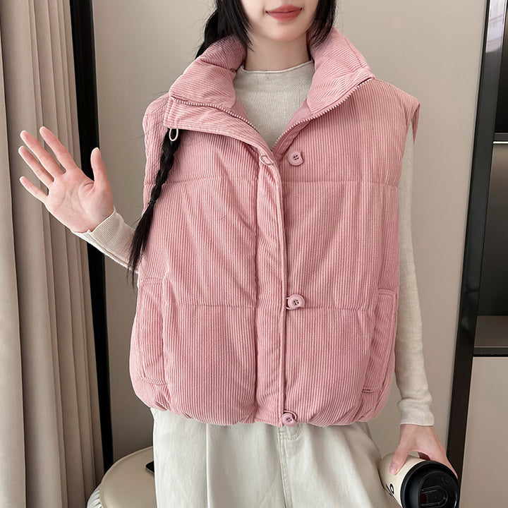 Ladies Comfortable quilted gilet with high pockets Lune London