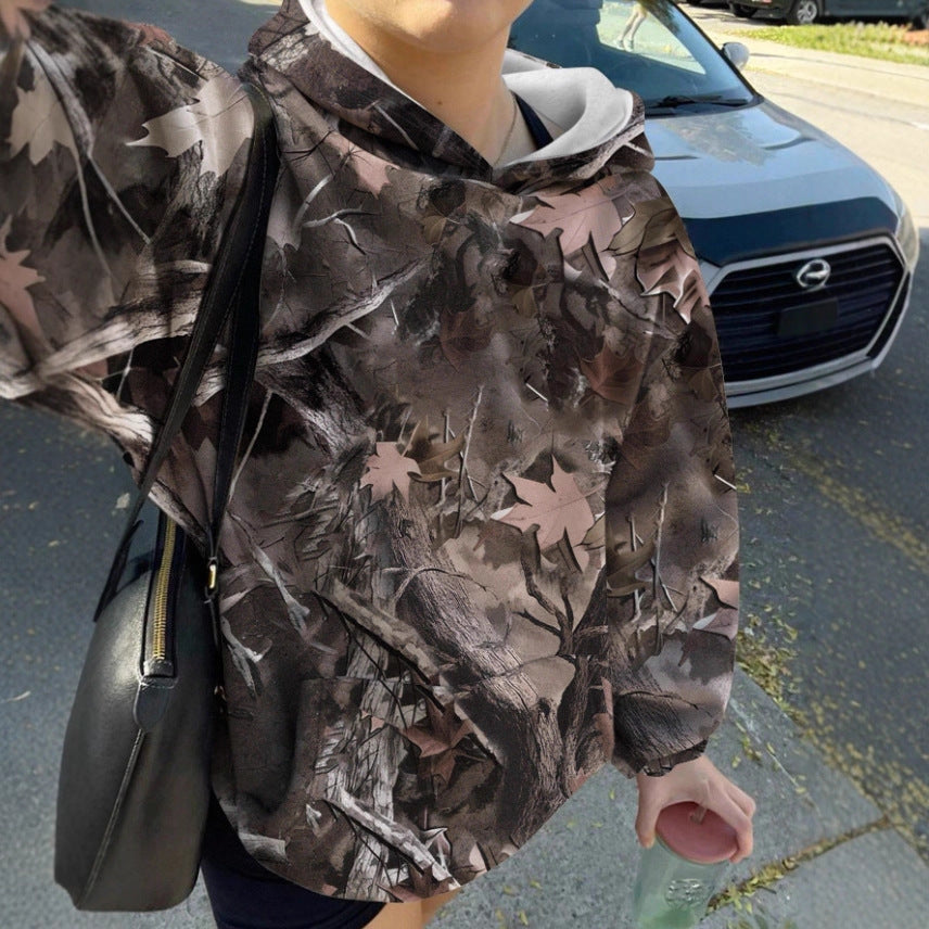 Sweat à capuche décontracté pour femmes avec motif camouflage Chic & Stil