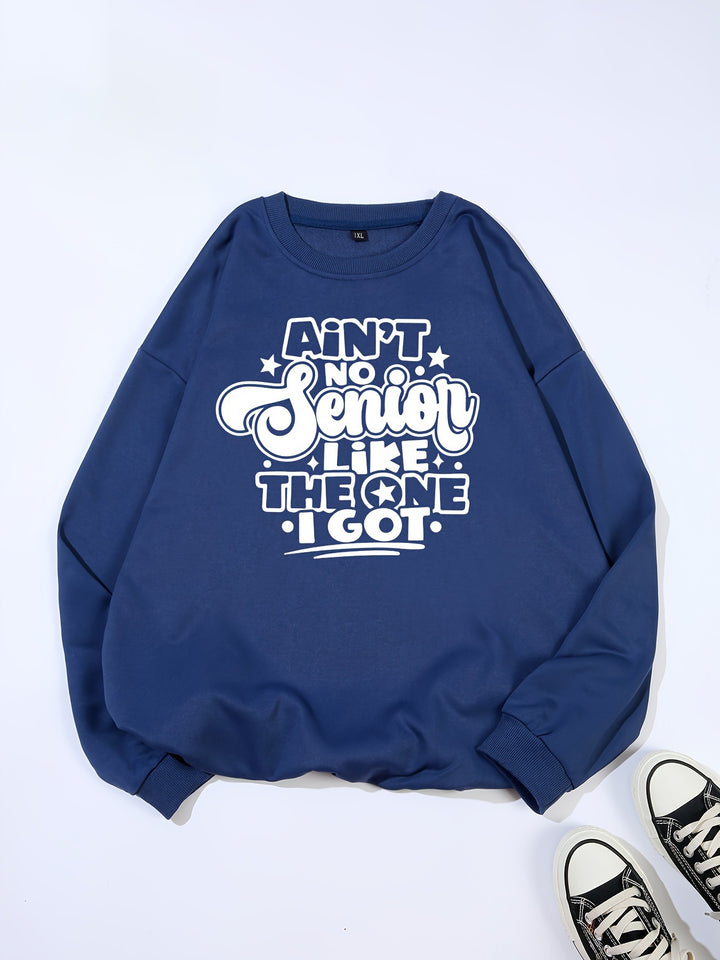 Sweat-shirt pour femmes avec design de slogan décontracté Chic & Stil