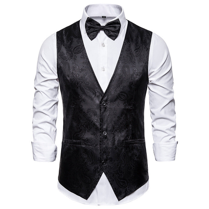 Elegant suit vest for men with a fine paisley pattern Lune London
