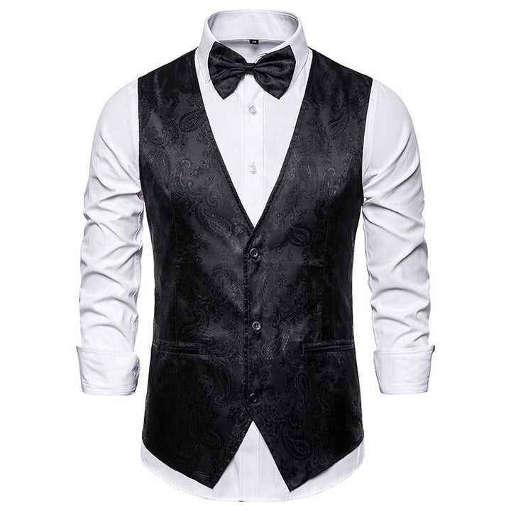 Elegant suit vest for men with a fine paisley pattern Lune London
