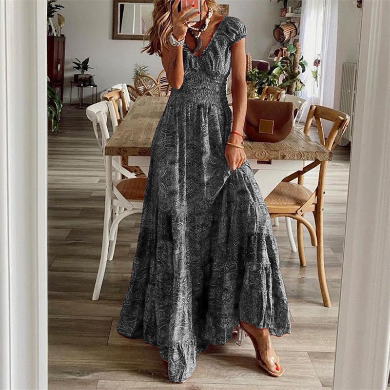Women's Maxi Dress with Boho Design and Swinging Hem Lune London