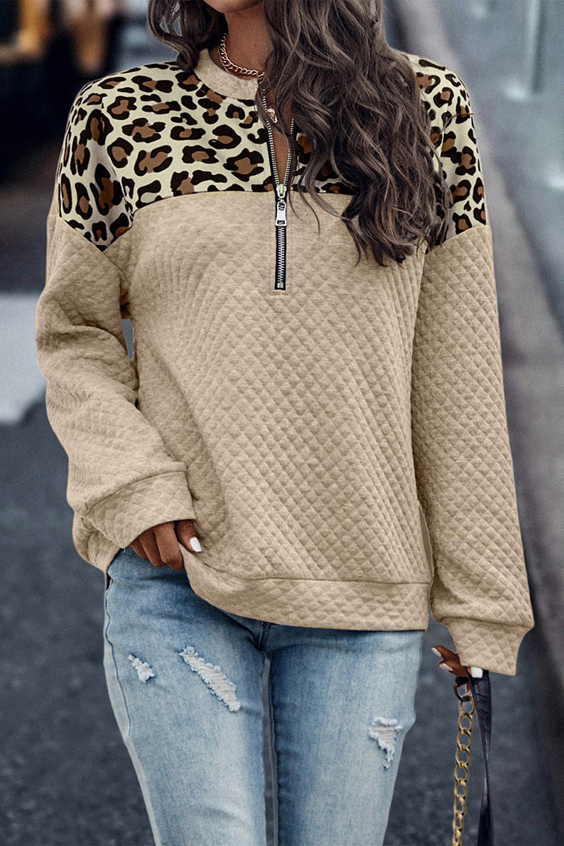 Quilted half-zip sweatshirt for women Lune London