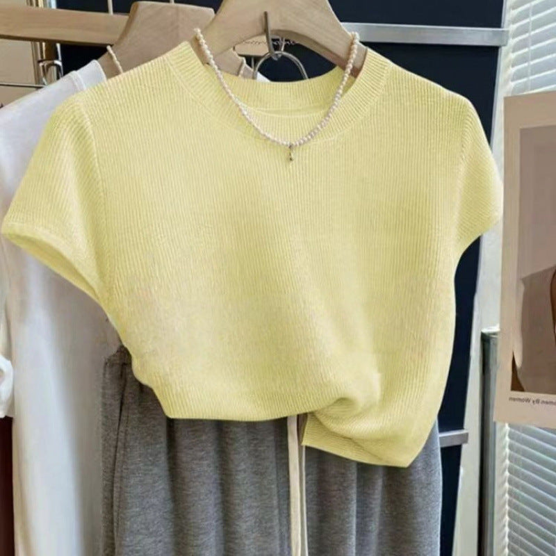 Chemise Tricotée à Manches Courtes Décontractée pour Femmes Chic & Stil