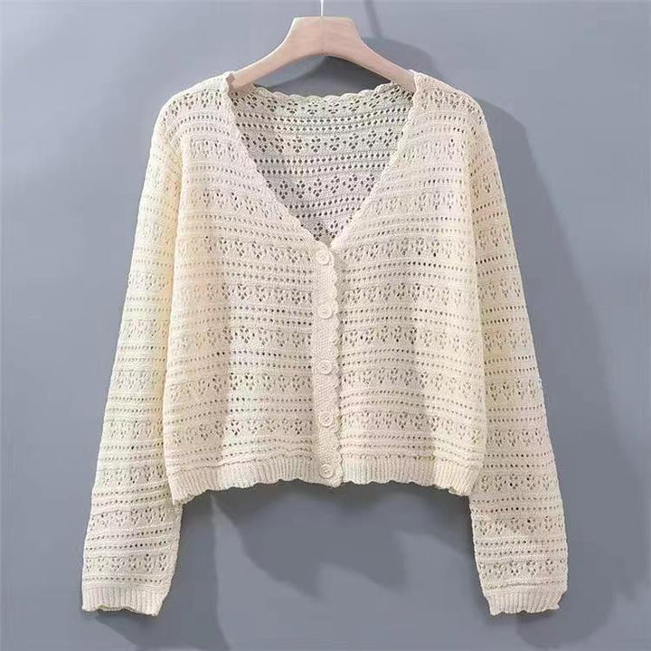 Ladies' vest with an airy crochet look and an adorable V neck Lune London