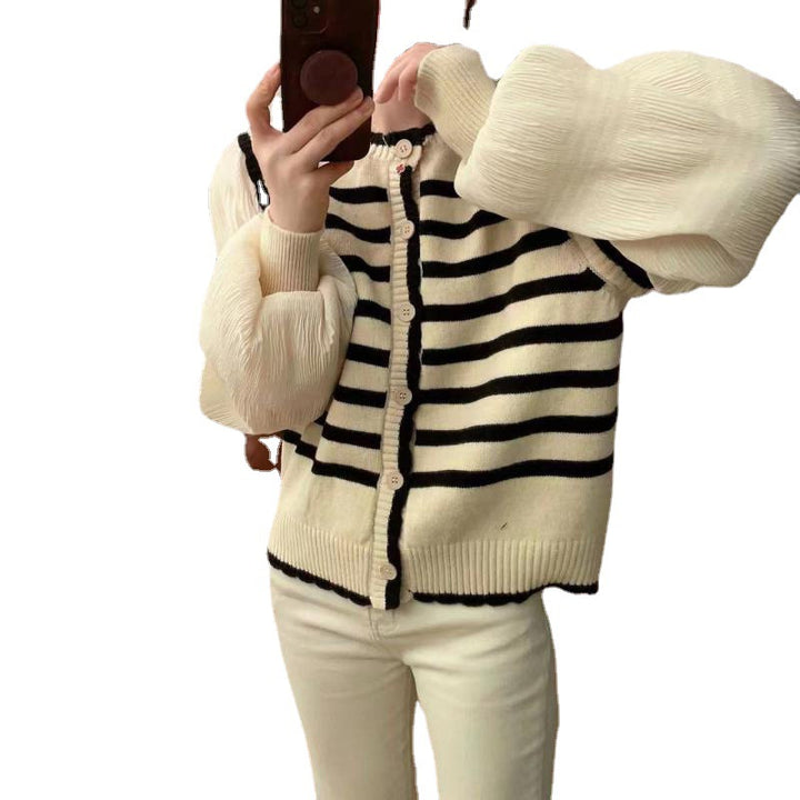 Gilet femme avec des manches volumineuses et un design rayé Chic & Stil
