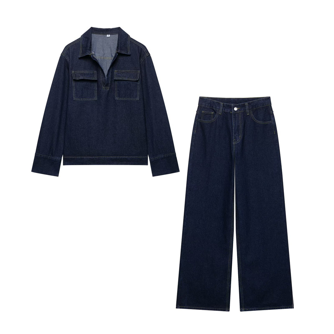 High-waisted denim pants for women with structured cut Lune London