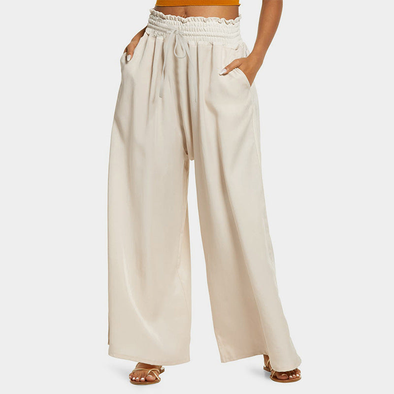 Loose leisure pants for women with elastic waist and practical pockets Lune London