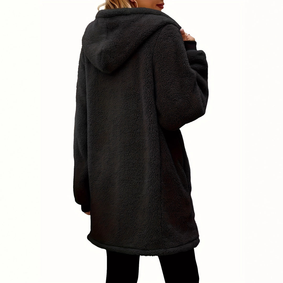 Manteau en polaire pour femmes avec poches et capuche Chic & Stil