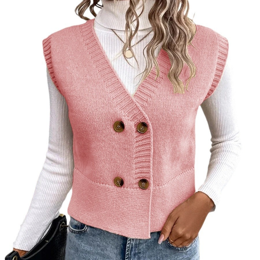 Knitted cardigan for women with double row of buttons Lune London