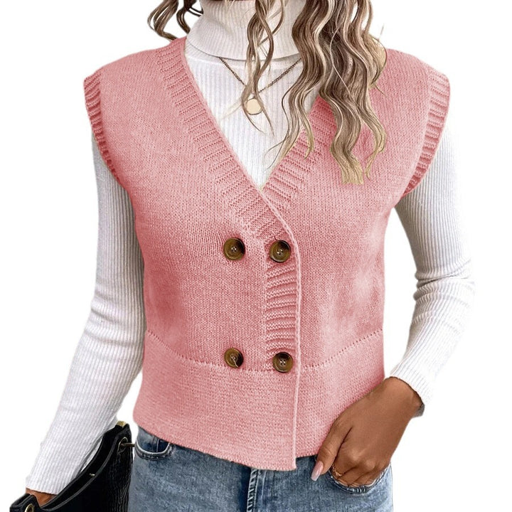 Knitted cardigan for women with double row of buttons Lune London