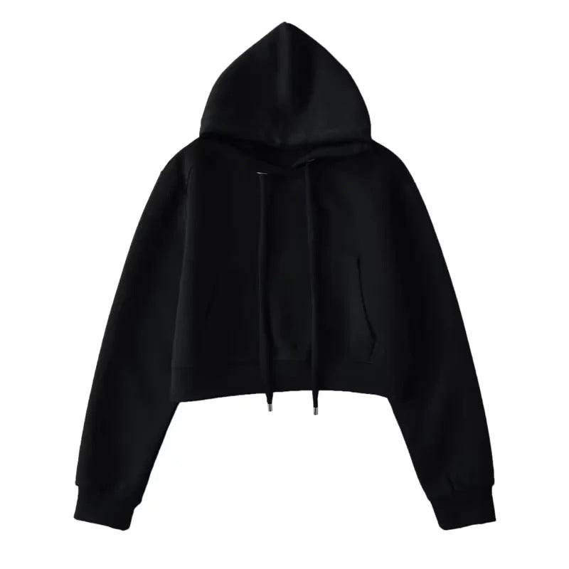 Cropped hoodie for women in sweatshirt material Lune London