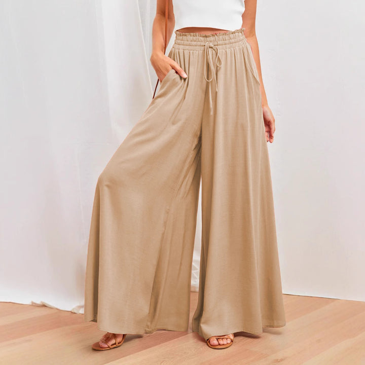 Loose summer pants for women with elastic waistband and pockets Lune London