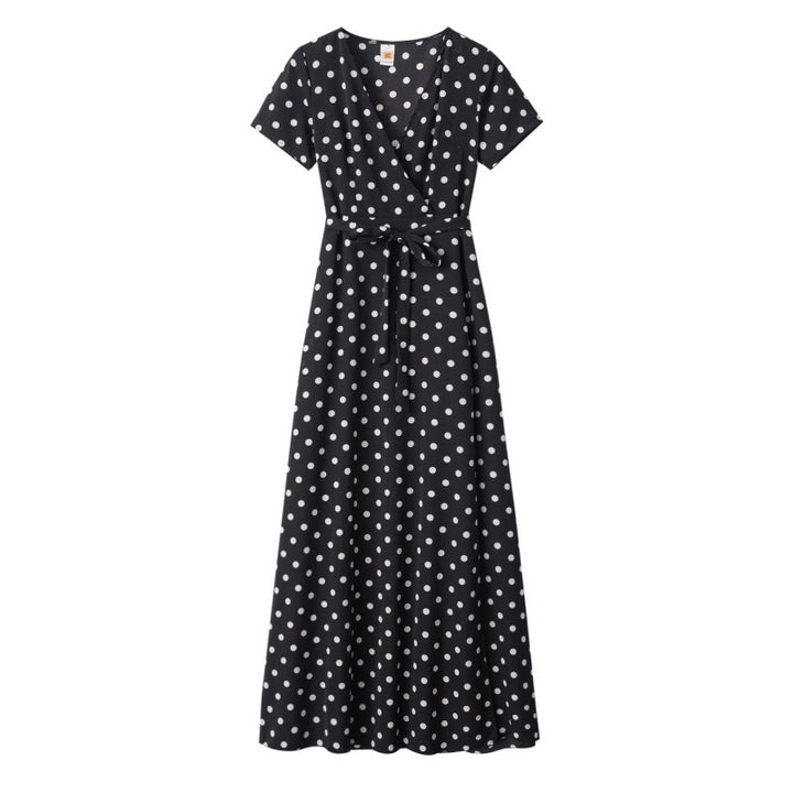 Robe maxi femme avec design floral enroulé et taille élégante Chic & Stil