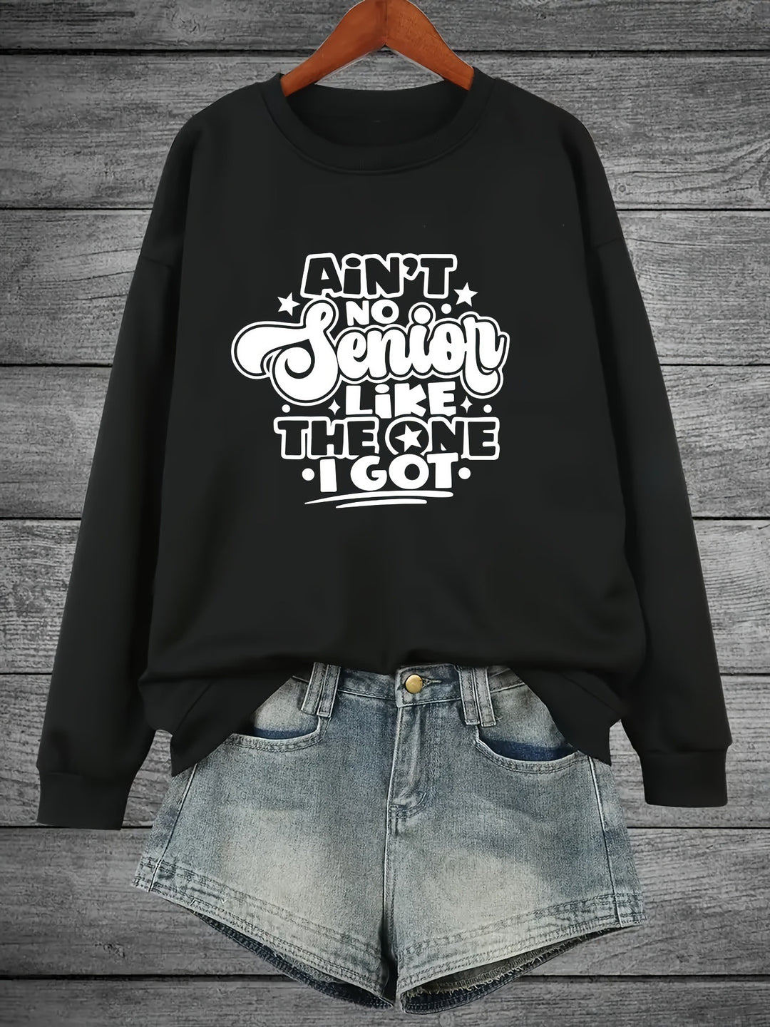 Sweat-shirt pour femmes avec design de slogan décontracté Chic & Stil