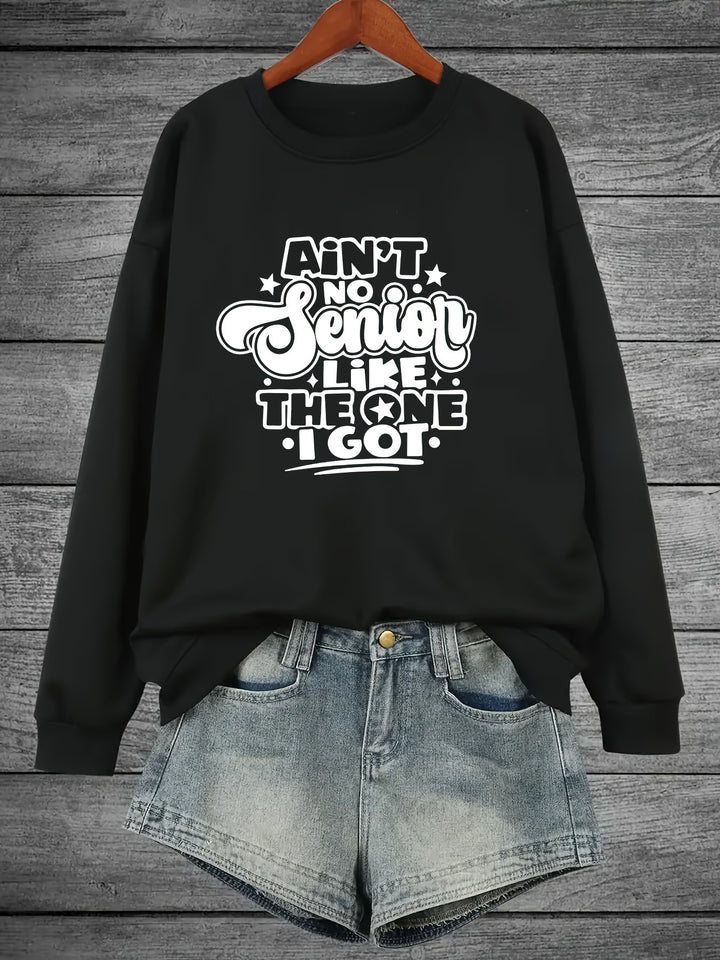 Sweat-shirt pour femmes avec design de slogan décontracté Chic & Stil
