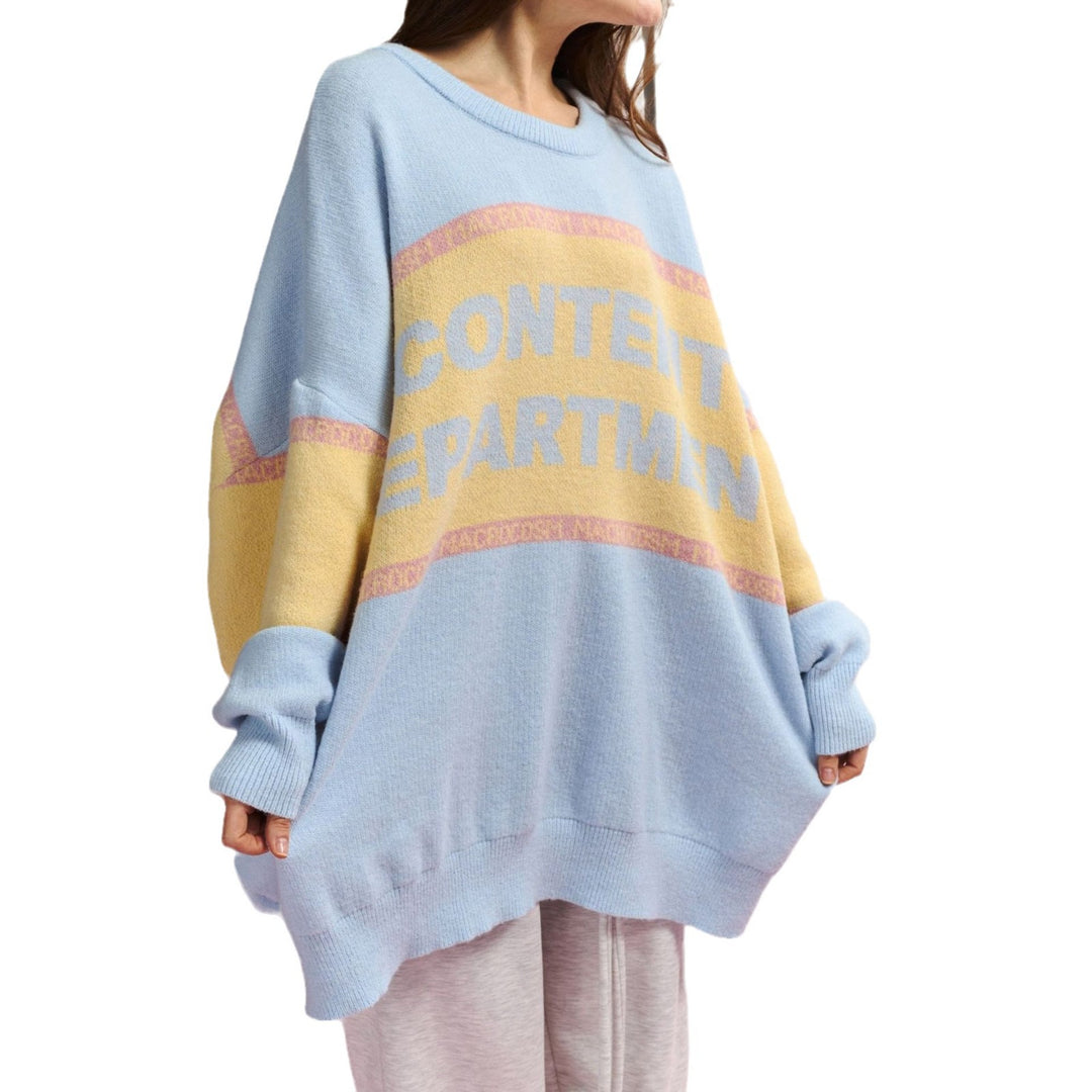 Lady Oversized sweater with creative inscription Lune London