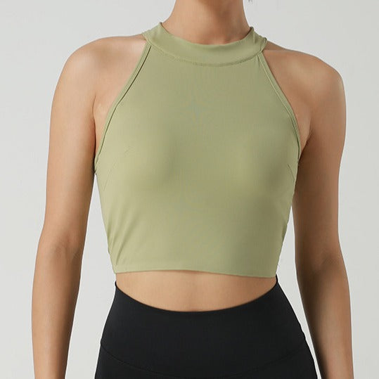 Ladies Sportif Crop-top with high collar and breathable properties Lune London