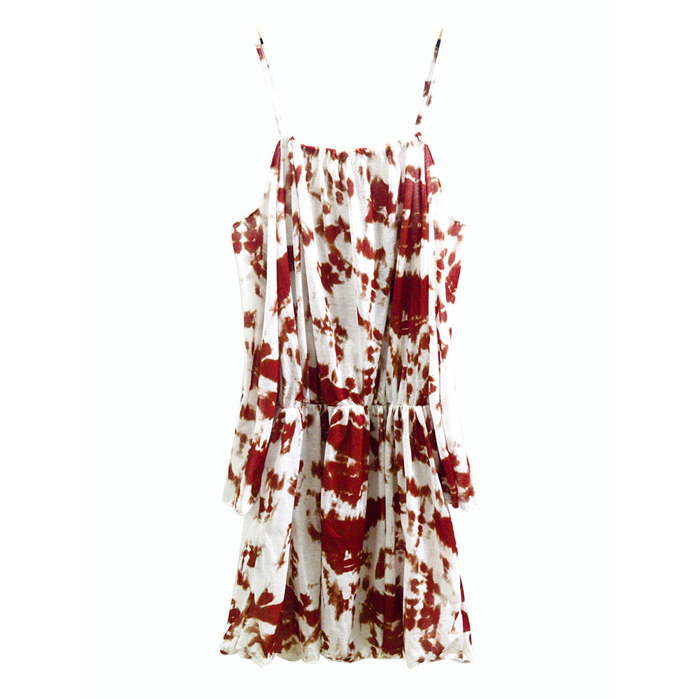 Women’s casual dress with off-shoulder design and Boho graphics Lune London