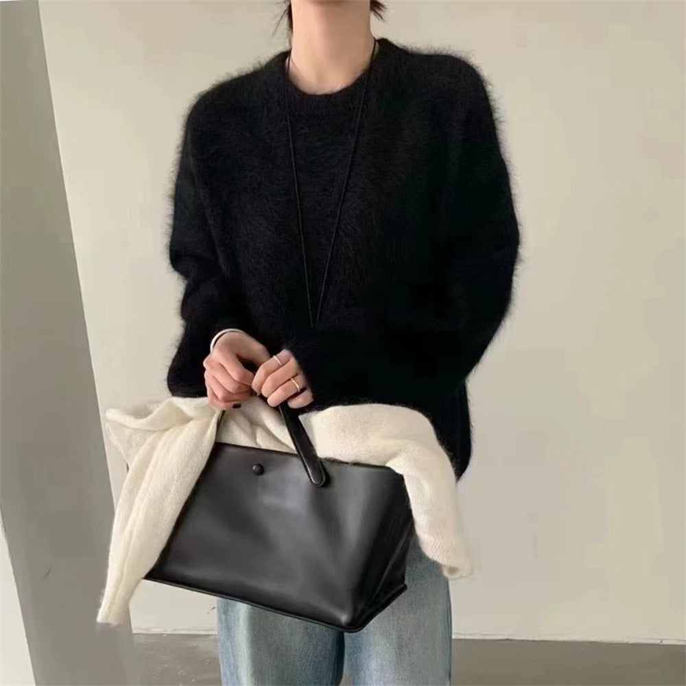 Pull moelleux pour femmes à coupe surdimensionnée en laine mohair Chic & Stil