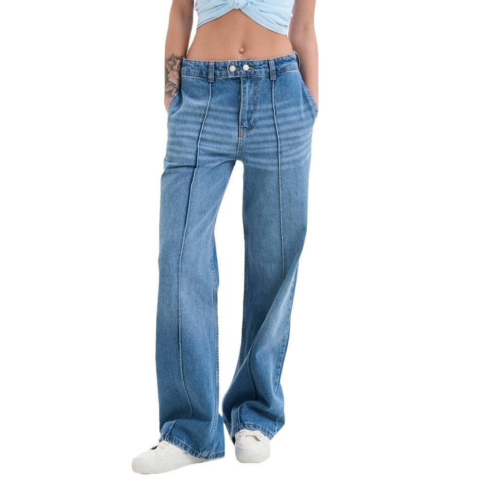 Wide high-waisted jeans for women with a trendy vintage design Lune London
