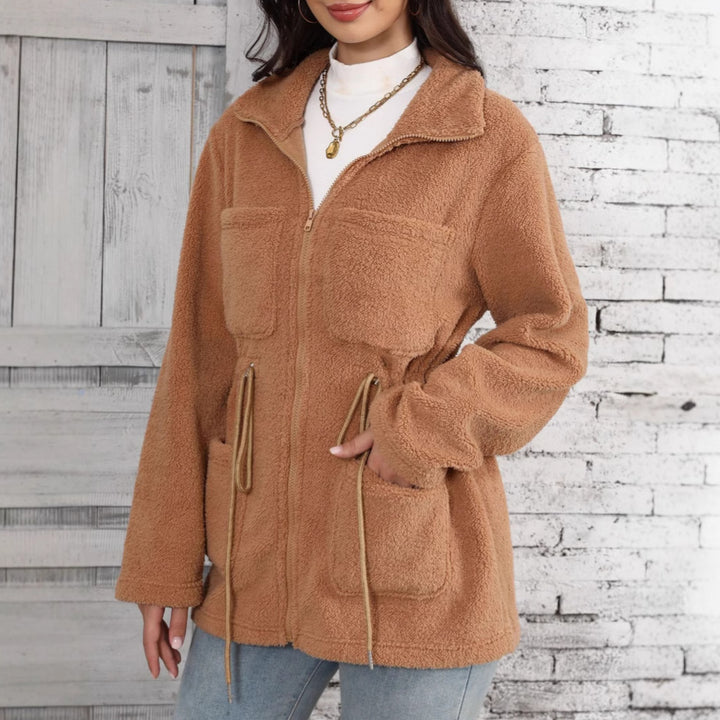 Fleece jacket for women with adjustable waist and practical pockets Lune London