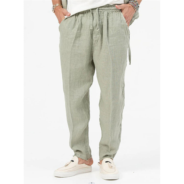 Light summer pants for men with elastic waist and side pockets Lune London