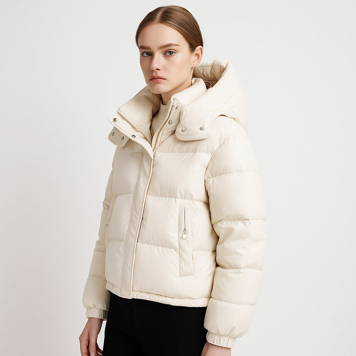 Women's puffer jacket with removable hood and oversized fit Lune London